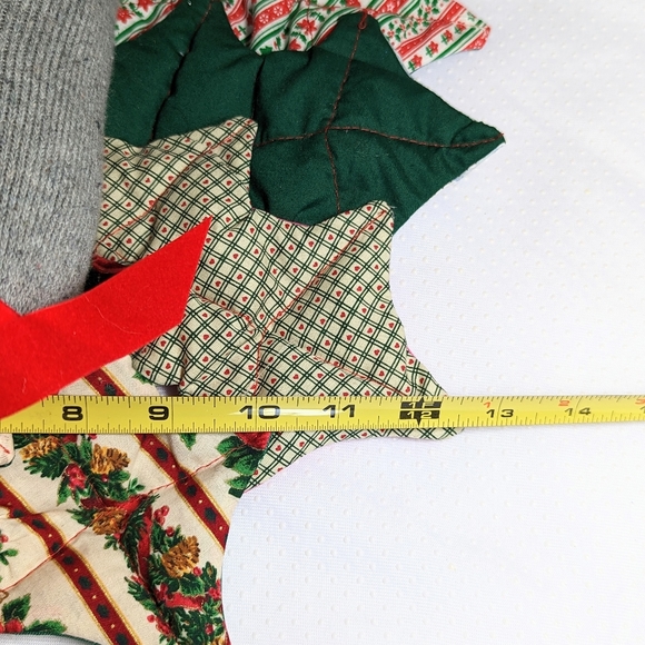 Vintage Quilted Christmas Reindeer Wall Door Hanging Hand Made Kitschy Plush - Picture 7 of 7